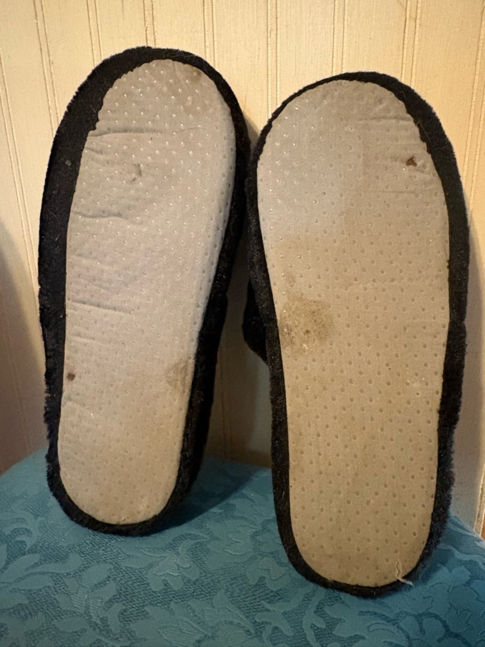 🌻3 for $15🌻 Vintage The Nightmare Before Christmas Jack & Sally Black  Slippers - Picture 4 of 5
